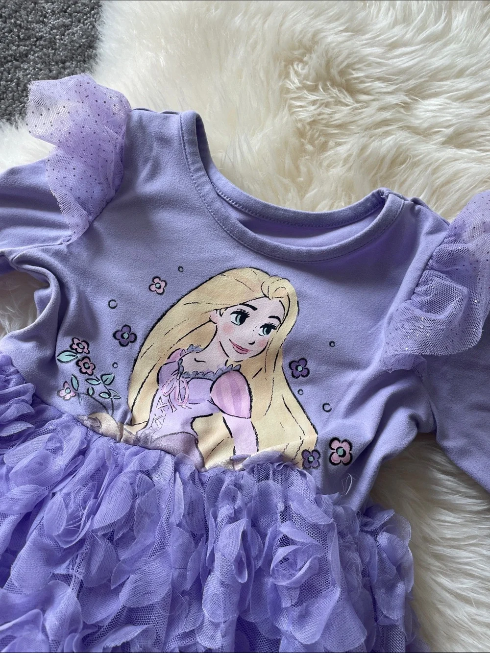 Disney Purple Tulle Princess Dress with Floral Skirt